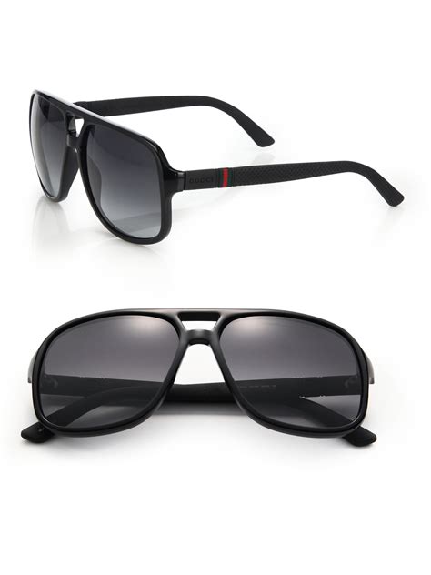 gucci black aviator style sunglasses.